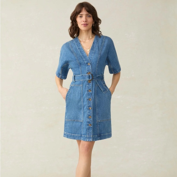 Faherty Denim Mini Dress NWT - Picture 1 of 6
